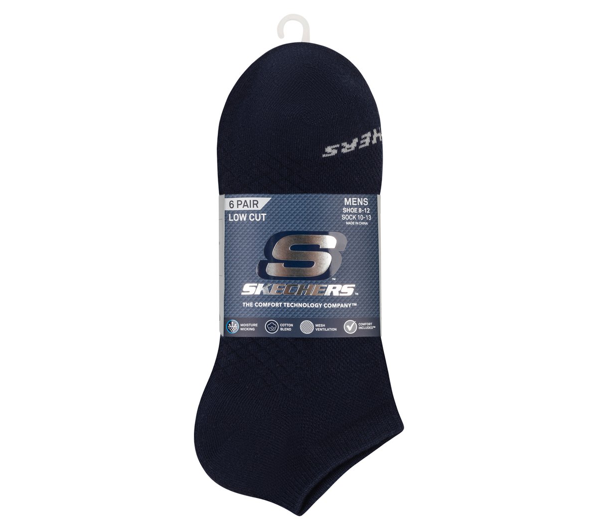 6 Pack Men's Low Cut Texture Knit Socks | Skechers Men|Clothing