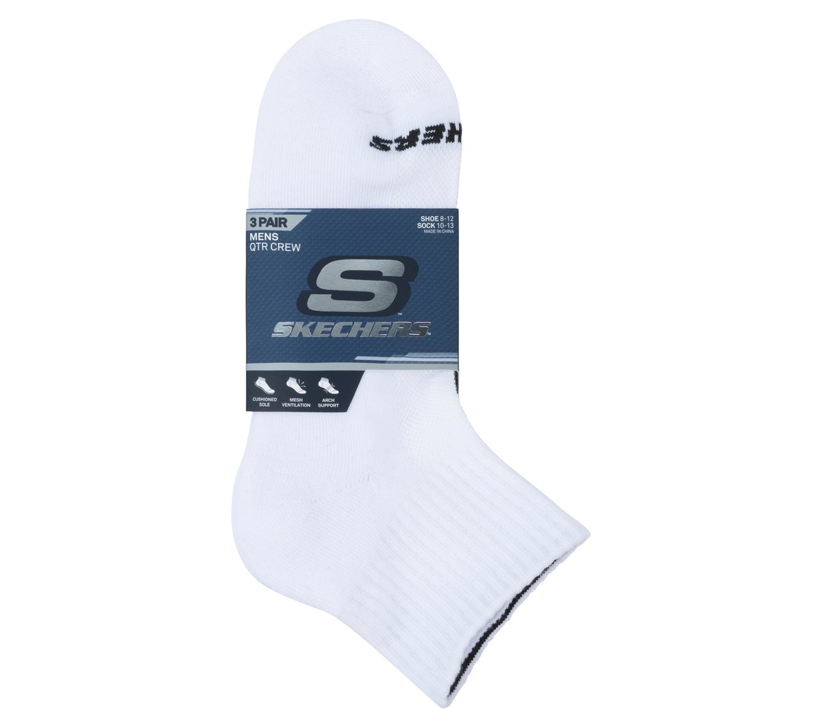 3 Pack Quarter Crew Sport Socks | Skechers Men|Clothing