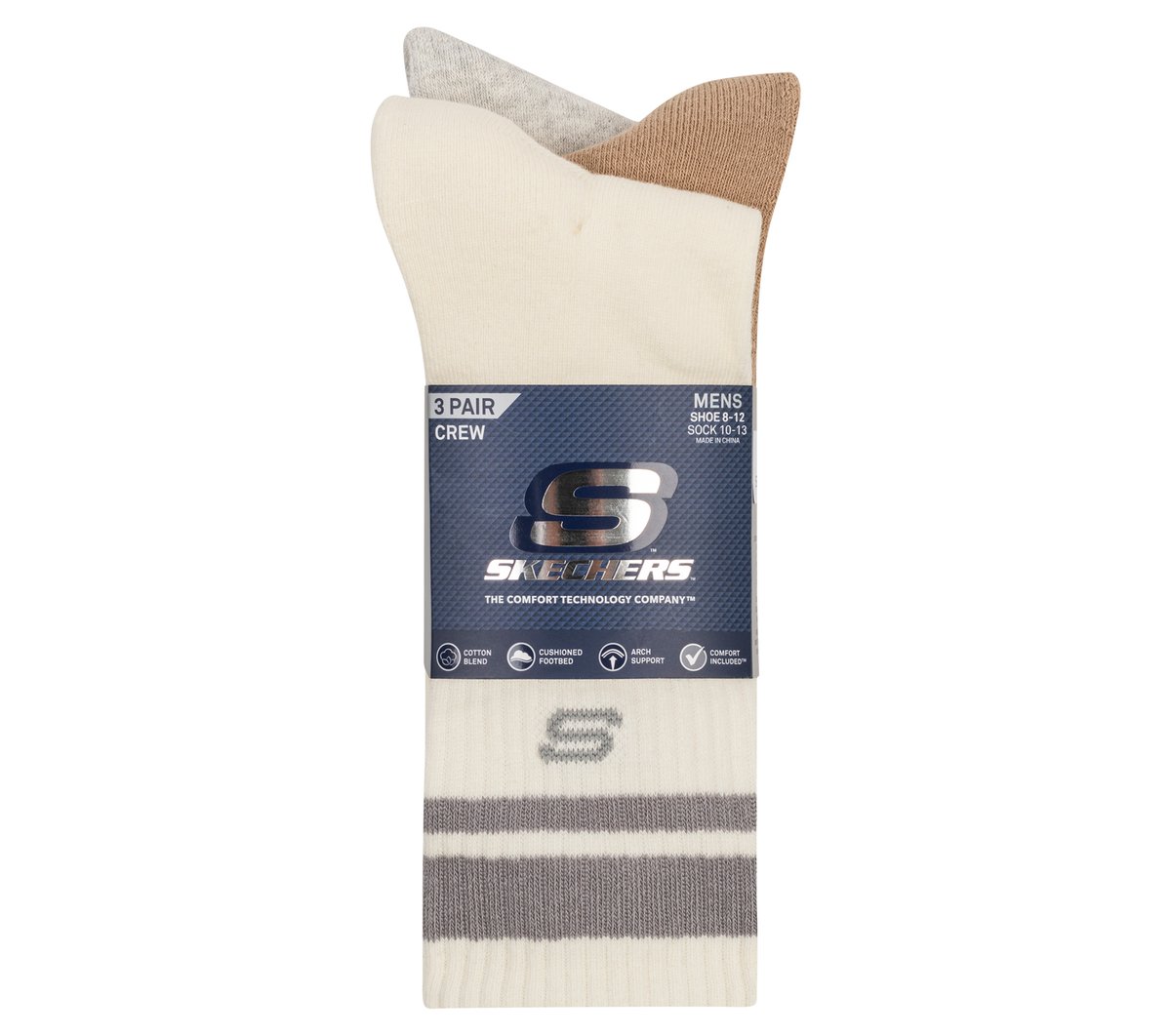 3 Pack Men's Lifestyle Crew Socks | Skechers Men|Clothing