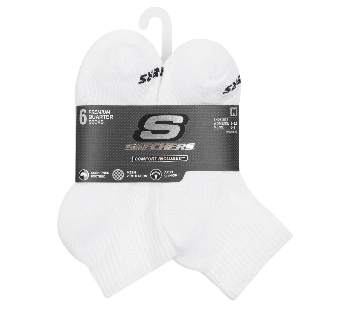 6 Pack Core Quarter Medium Socks | Skechers Women|Clothing