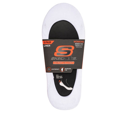 5 Pack Non Terry Solid Liner Socks | Skechers Women|Clothing