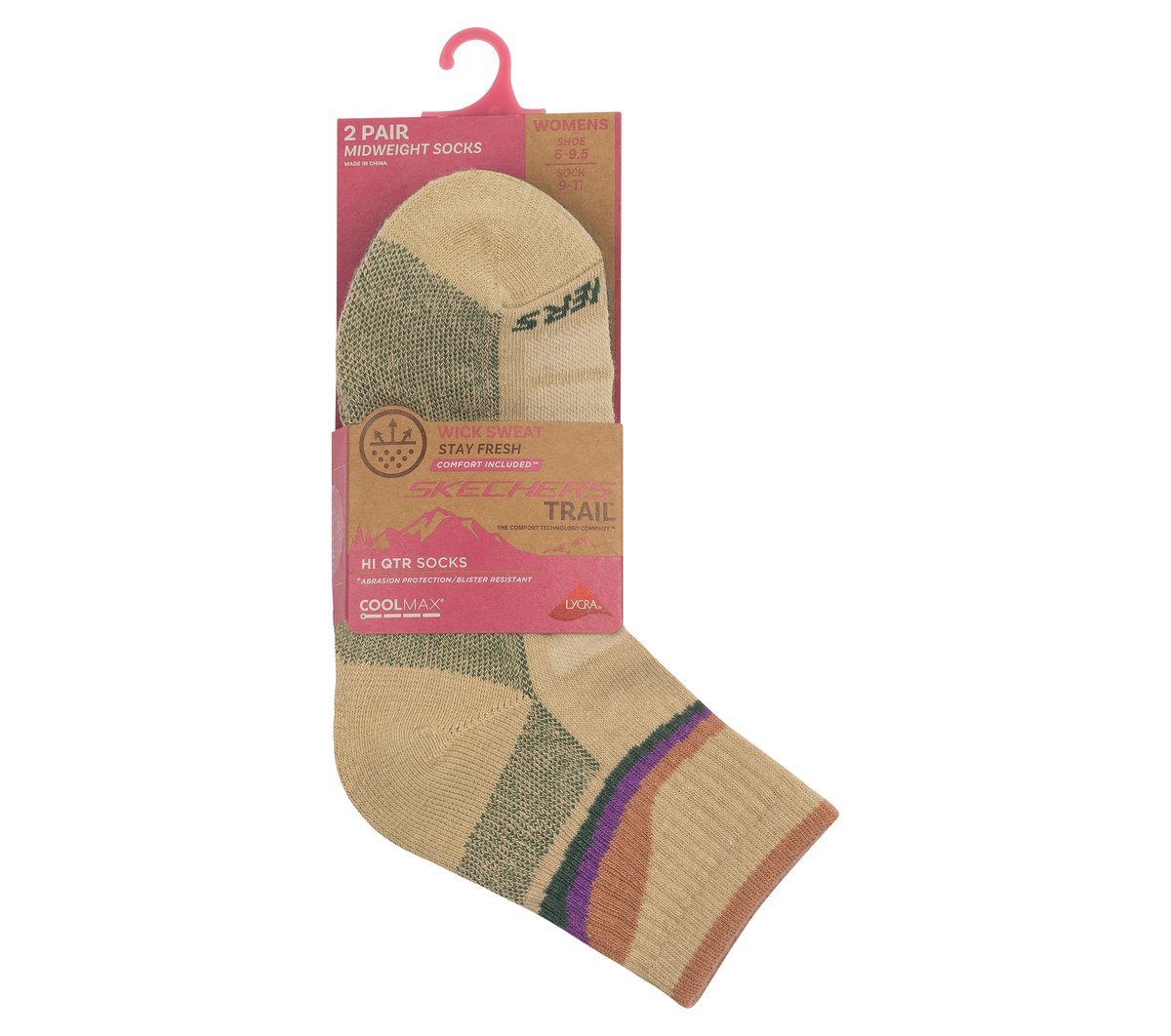 2 Pack Women's Trail Quarter Socks | Skechers Women|Clothing