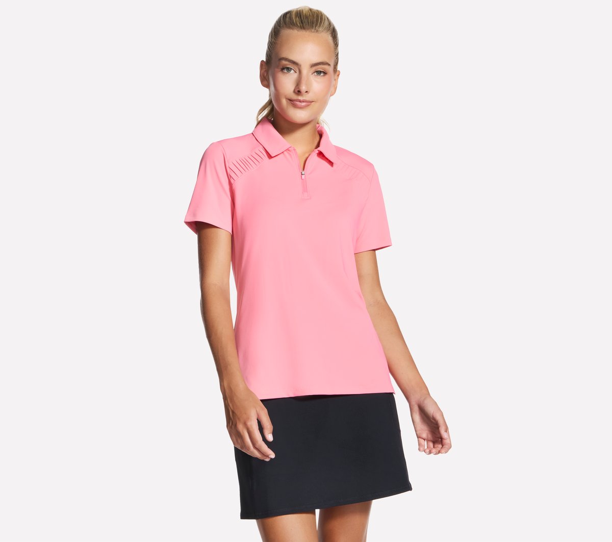 GO GOLF Short Sleeve Birdie Zip Front Polo | Skechers Women