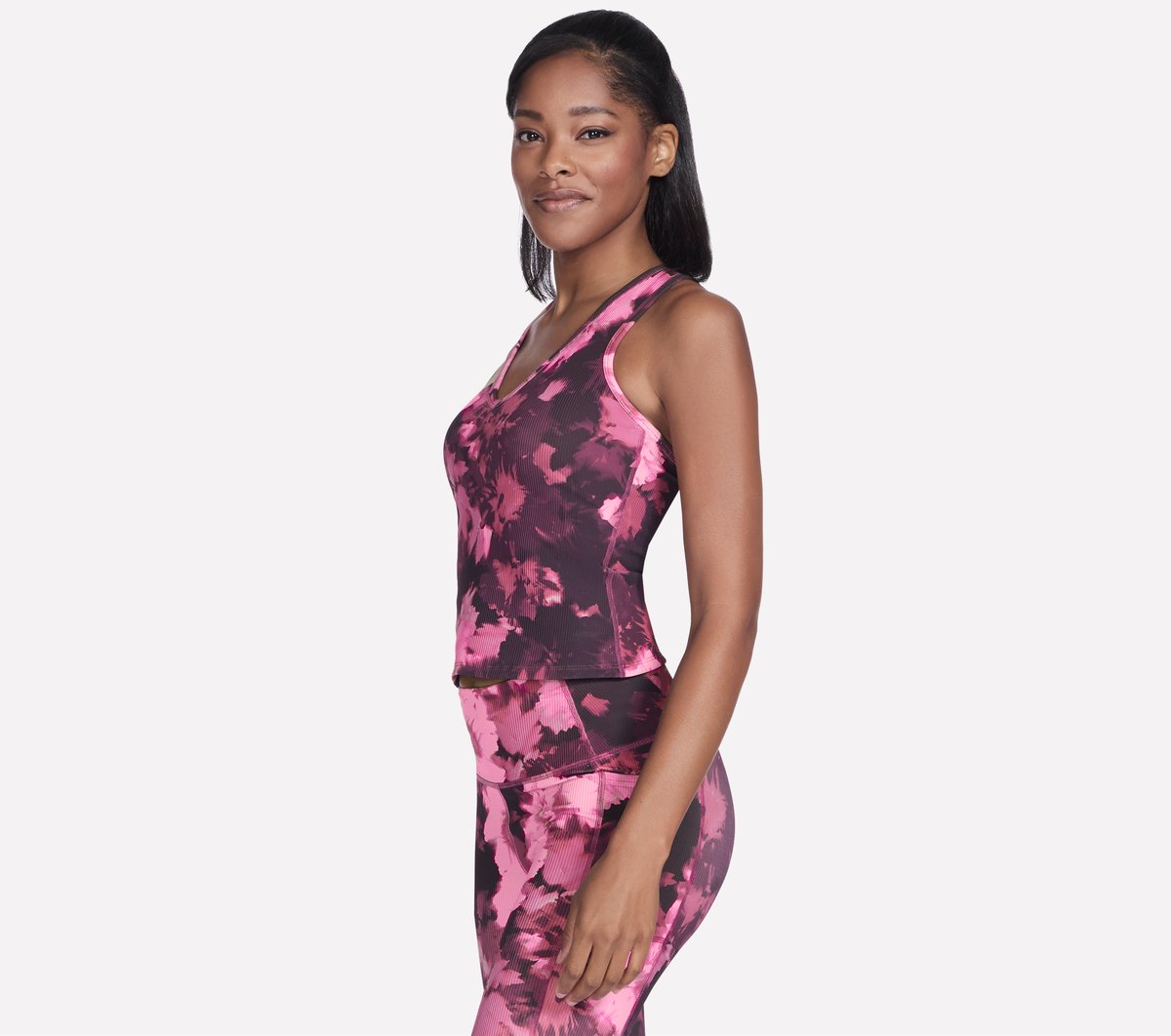 GO FLEX RIB Inbloom V-Neck Tank | Skechers Women