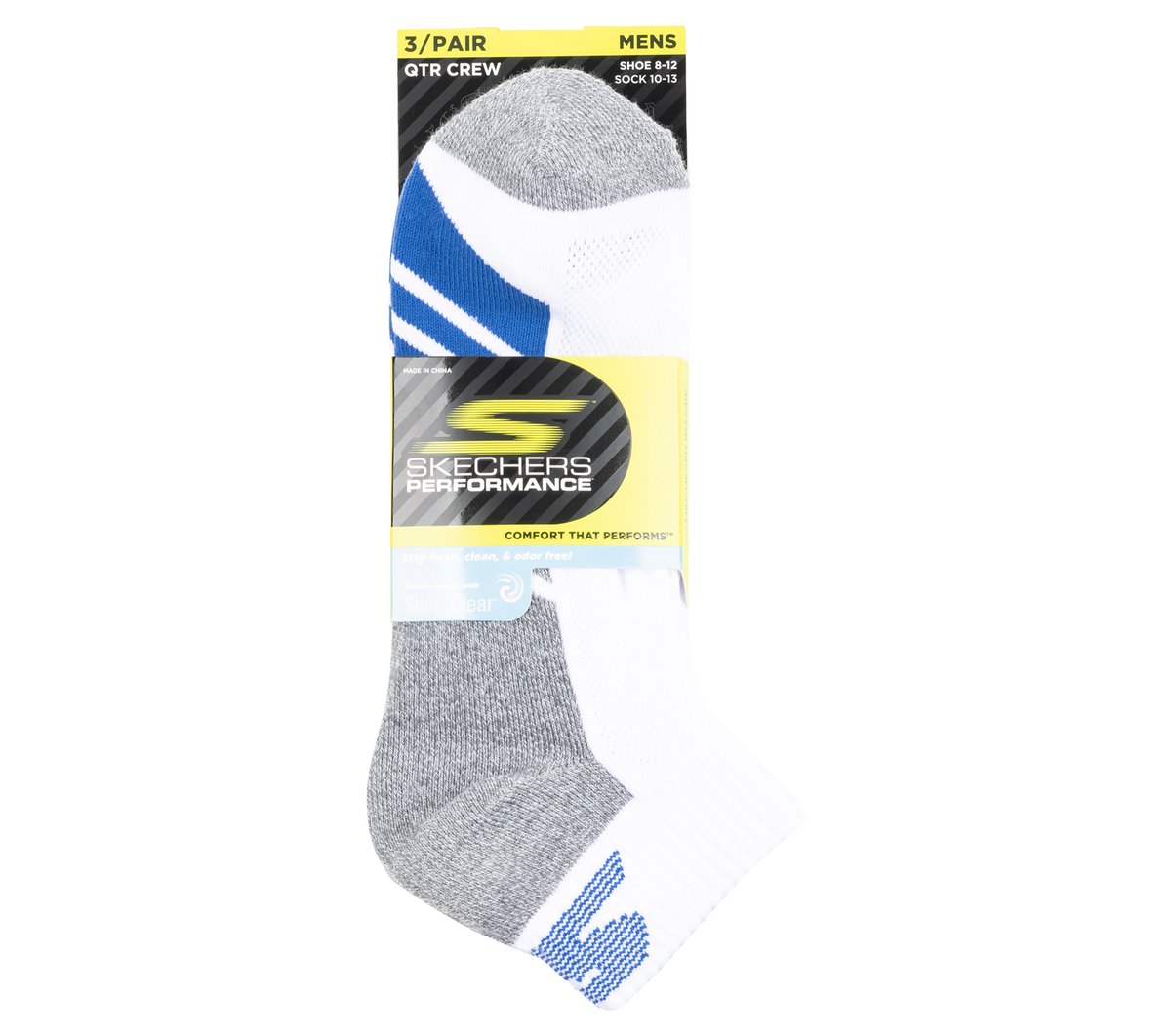 3 Pack Men's Half Terry Quarter Crew Socks | Skechers Men|Clothing
