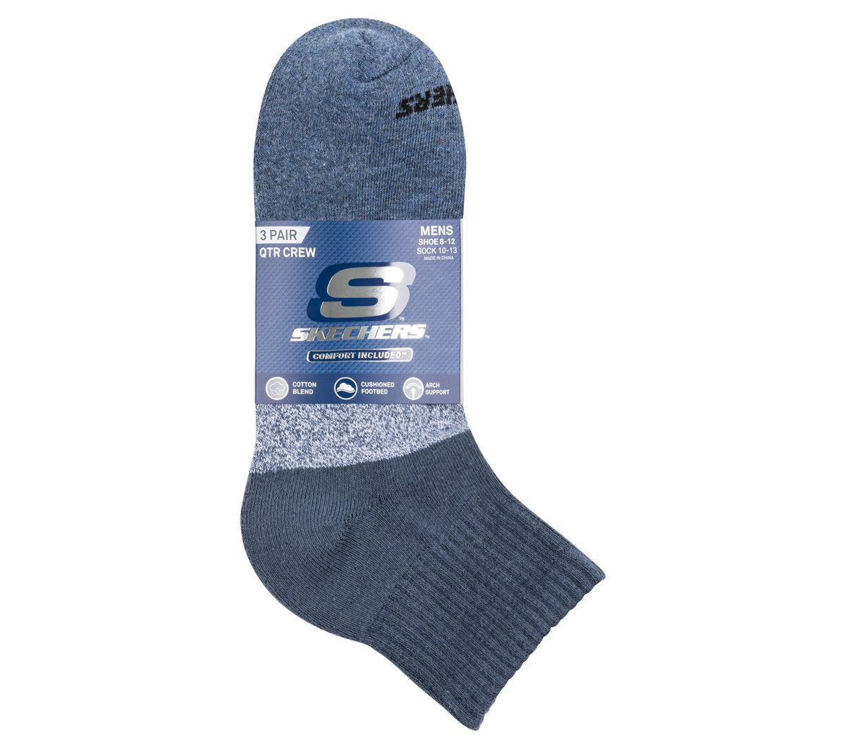 3 Pack Men's Colorblock Quarter Socks | Skechers Men|Clothing