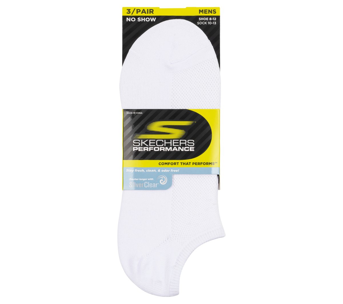 3 Pack No Show Stretch Socks | Skechers Men|Clothing