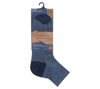 Mens Trail Quarter Coolmax Socks - 2 Pack | Skechers Men|Clothing