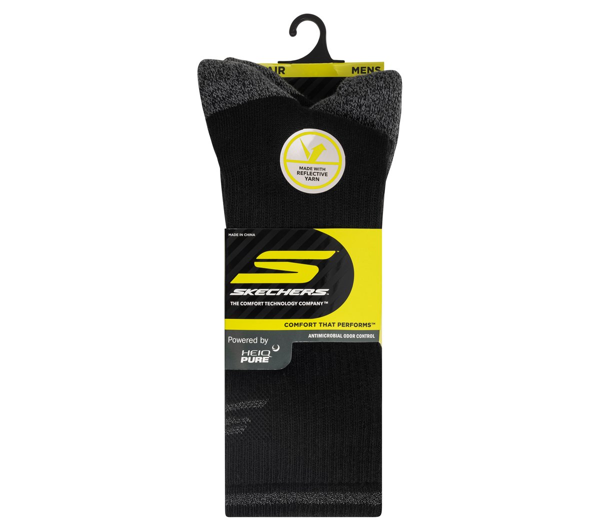 3 Pack Men's Reflective Performance Crew Socks | Skechers Men|Clothing