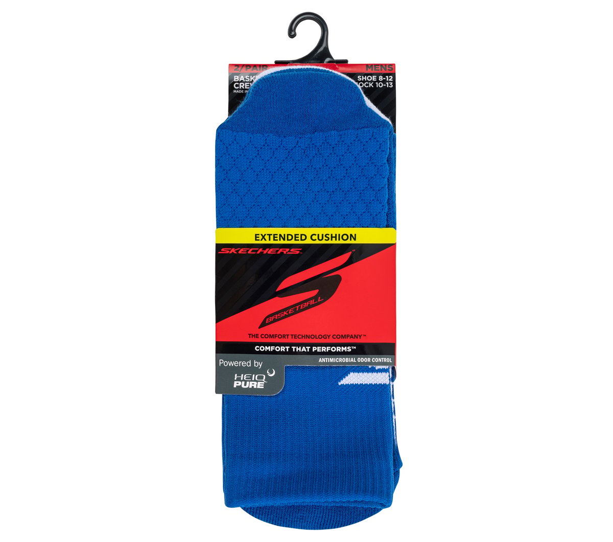 2 Pack Performance Basketball Crew Socks | Skechers Men|Clothing