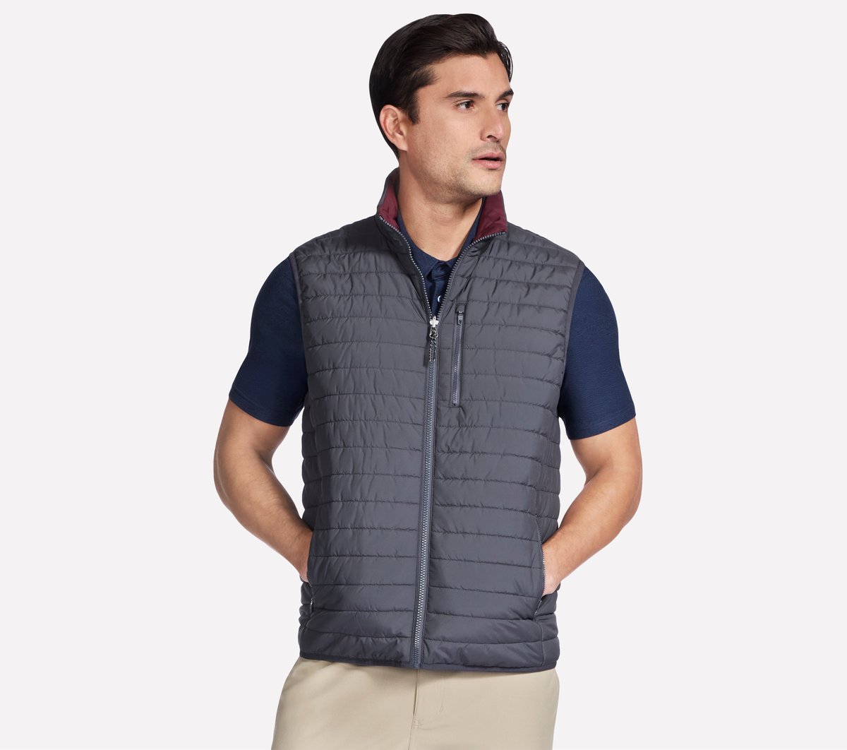 GO SHIELD Cozy Fit Altitude Reversible Vest | Skechers Men