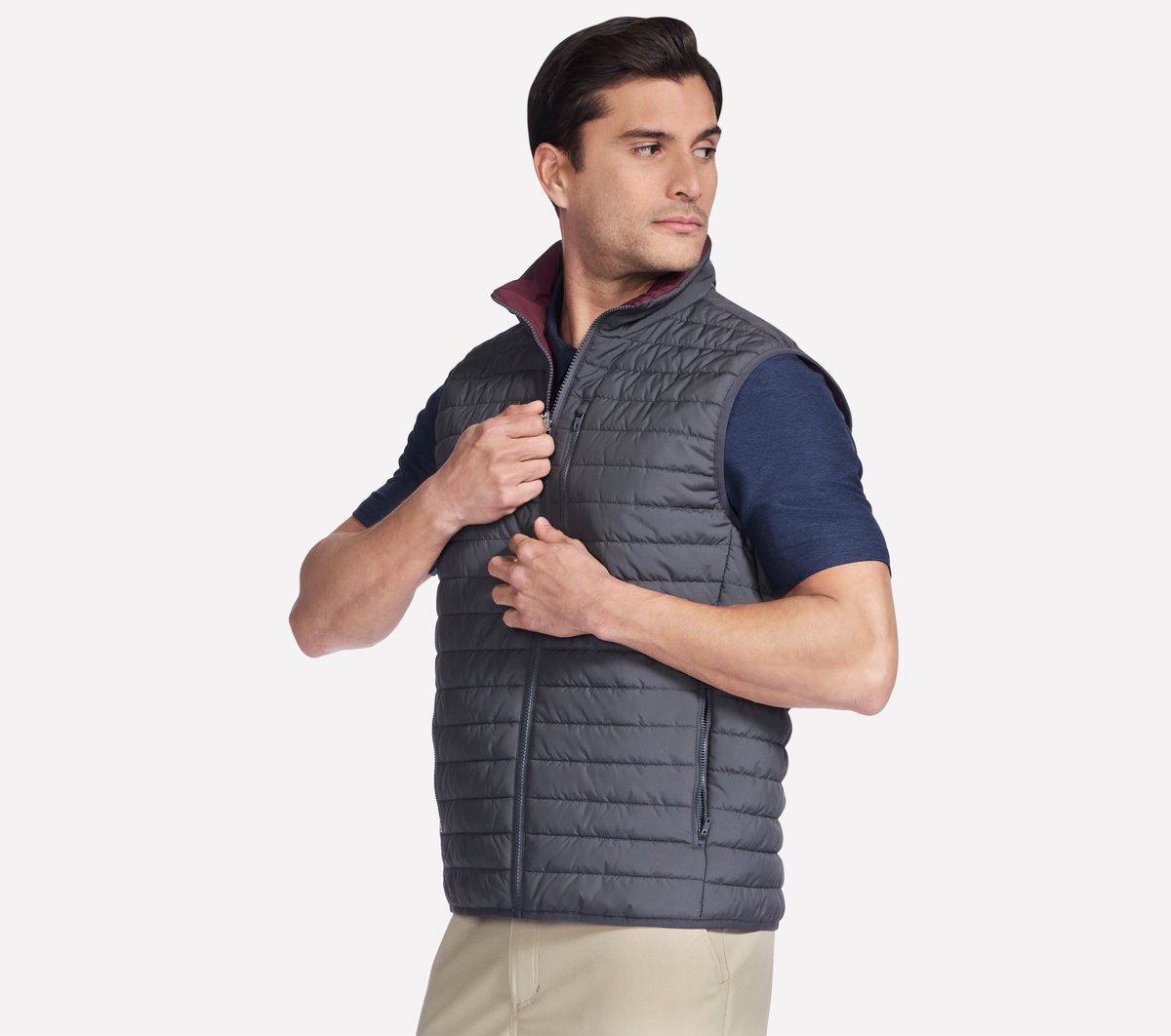 GO SHIELD Cozy Fit Altitude Reversible Vest | Skechers Men