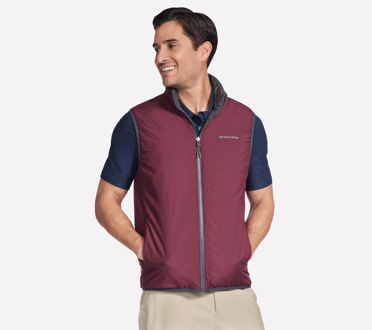 GO SHIELD Cozy Fit Altitude Reversible Vest | Skechers Men