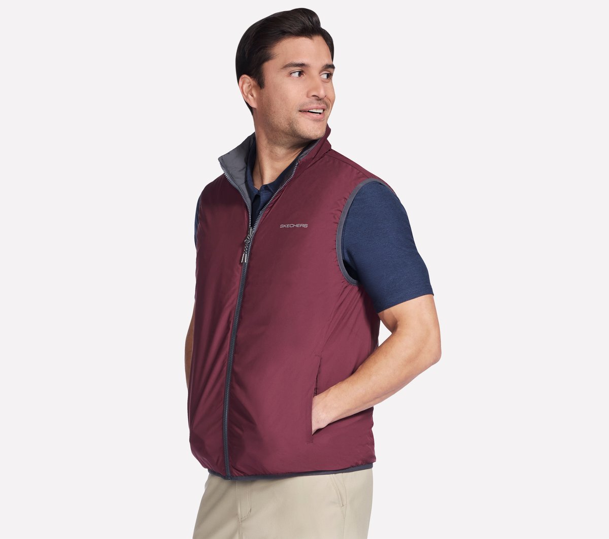 GO SHIELD Cozy Fit Altitude Reversible Vest | Skechers Men