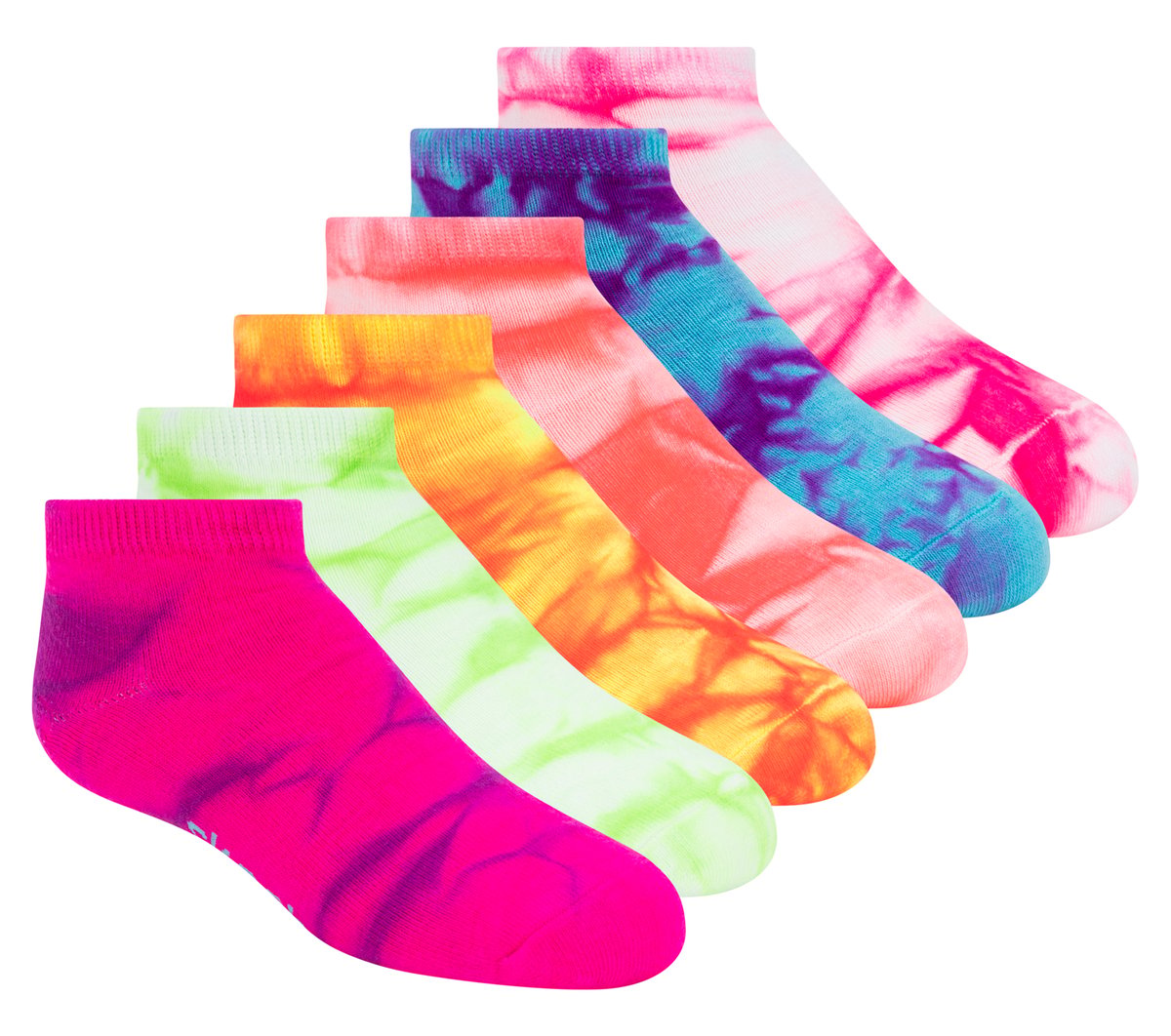 6 Pack Girls' Tie Dye Fashion Socks | Skechers Kids|Clothing