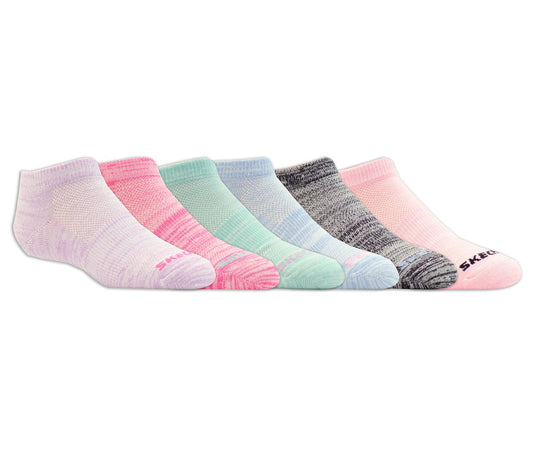 6 Pack Girls' Low Cut Color Stripe Socks | Skechers Kids|Clothing