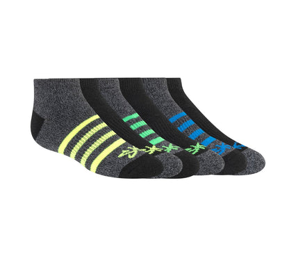 6 Pack Low Cut Marled Stripe Socks | Skechers Kids|Clothing
