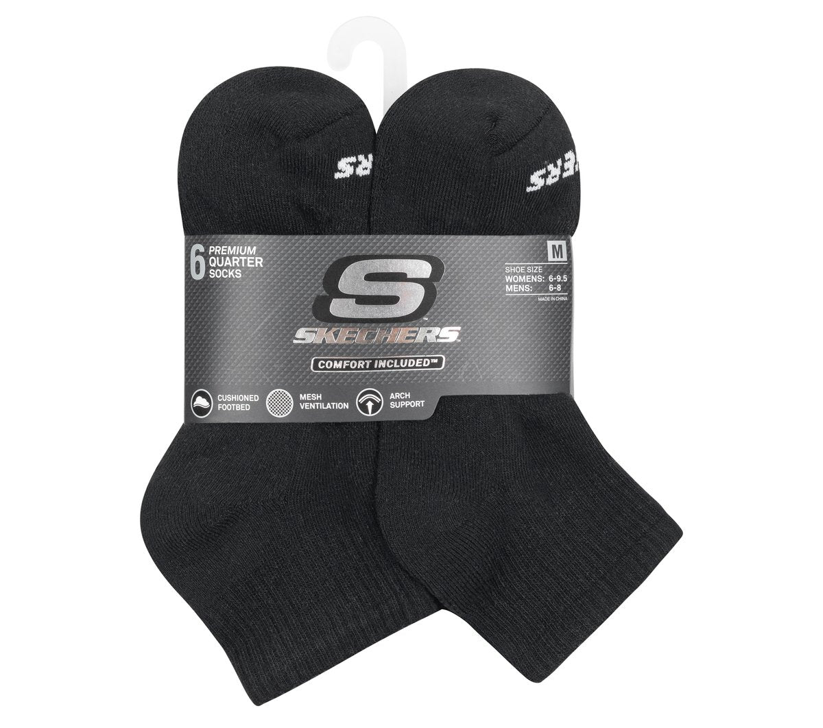 6 Pack Core Quarter Medium Socks | Skechers Clothing