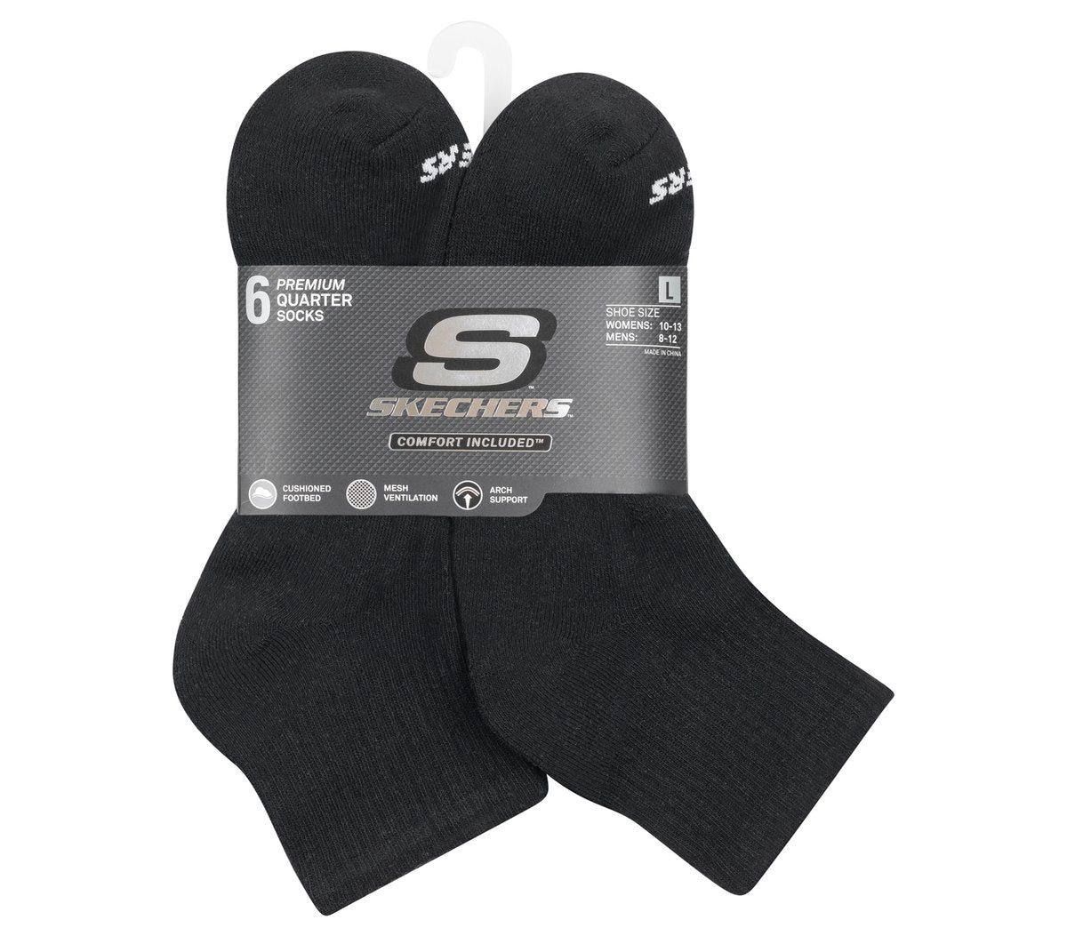 6 Pack Core Quarter Large Socks | Skechers Clothing