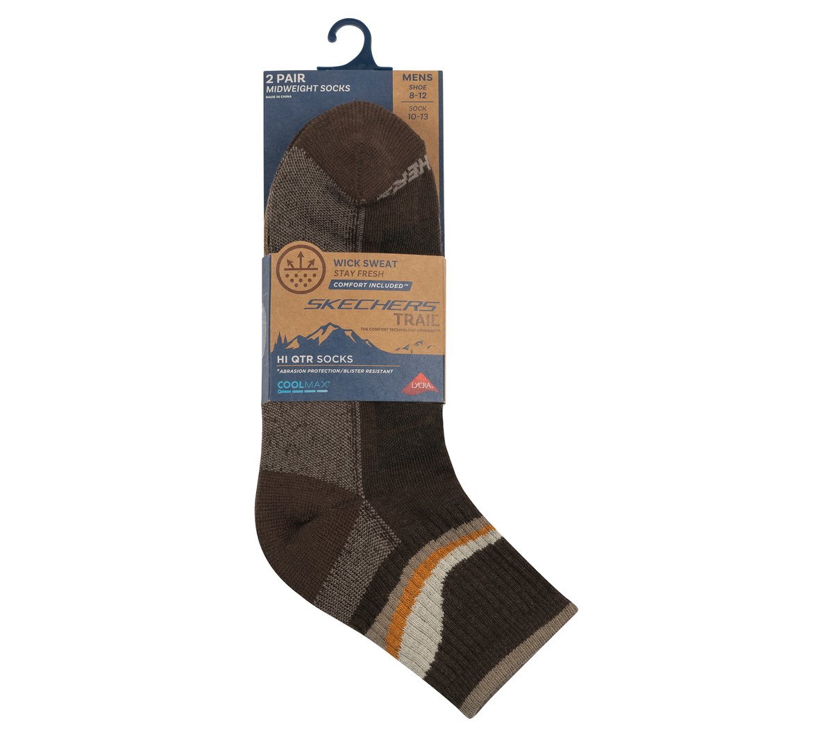 2 Pack Men's Quarter Trail Socks | Skechers Clothing