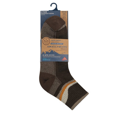 2 Pack Men's Quarter Trail Socks | Skechers Clothing