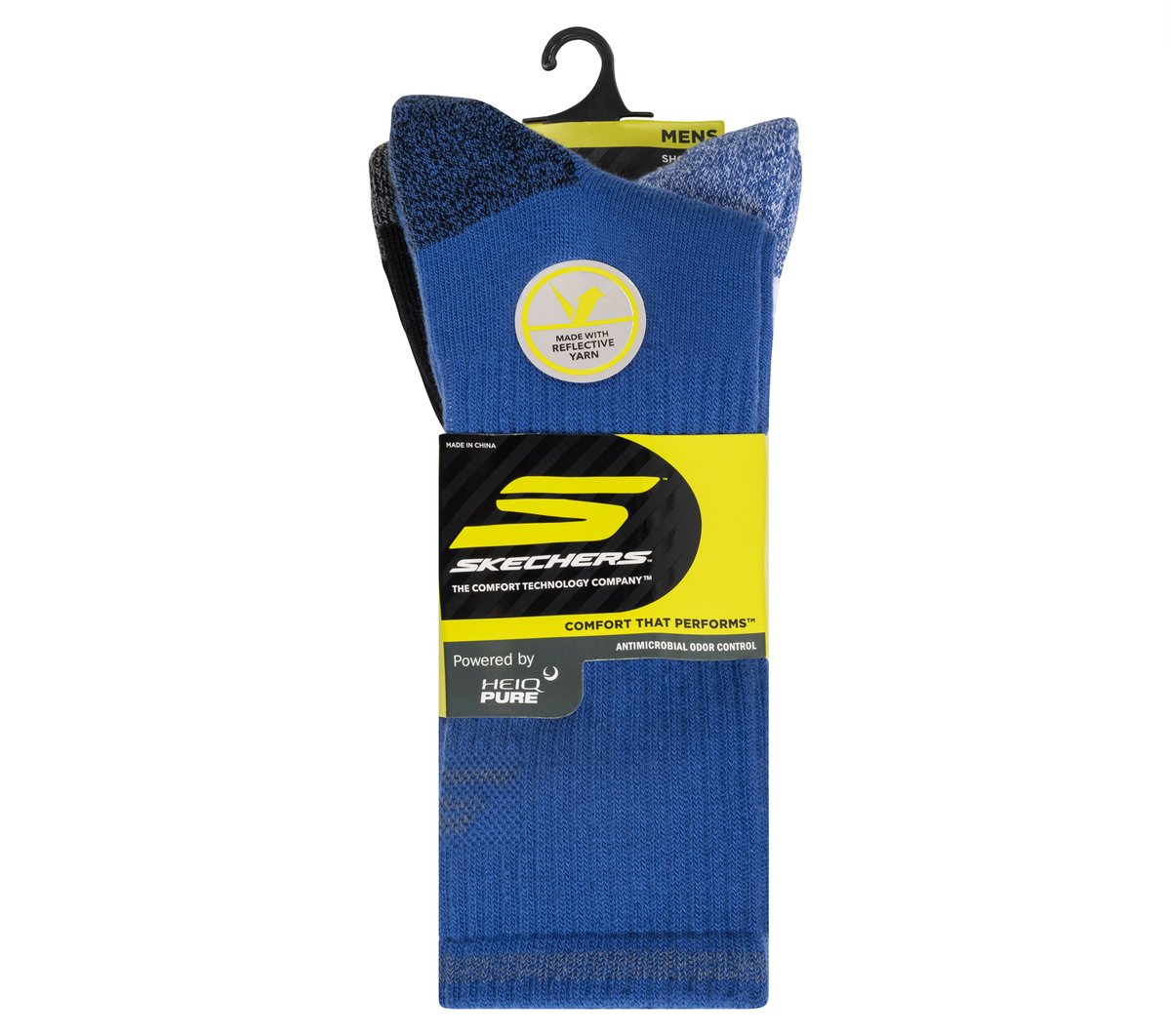 3 Pack Men's Reflective Performance Crew Socks | Skechers Clothing