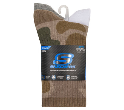 3 Pack Boys' Crew Camo Socks | Skechers Clothing