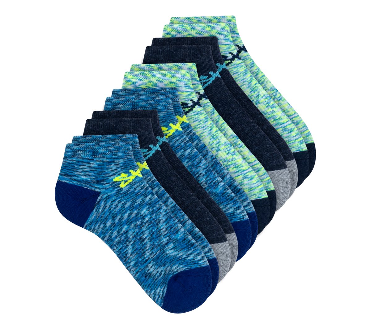 6 Pack Space Dye Low Cut Socks | Skechers Clothing